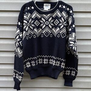 Nils | Vintage Navy White Wool Blend Sweater size Medium